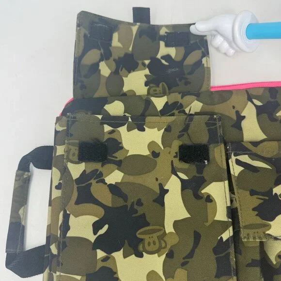 Camo Pattern Laptop Padded Zipped Case 13" Pink Trim Handle Travel Office School - Picture 10 of 10